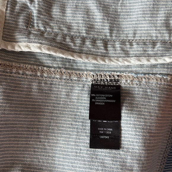 MAX JEANS Blue & White Striped Jean Jacket - Picture 8 of 9